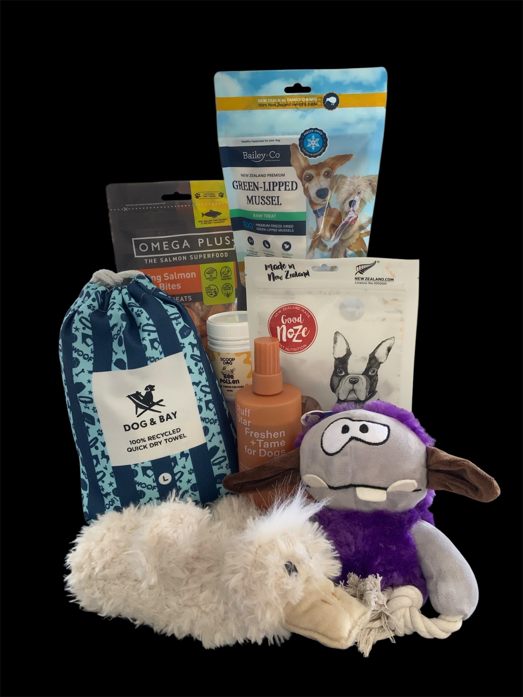 dog treat gift box with natural dog treats